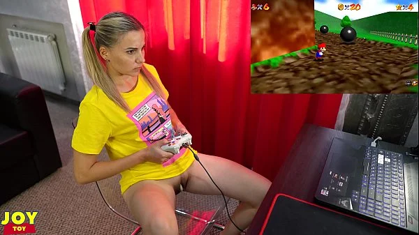 Letsplay Retro Game With Remote Vibrator in My Pussy - OrgasMario By Letty Black