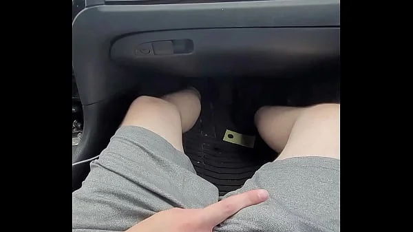 public car handjob and cumshot in mouth blowjob